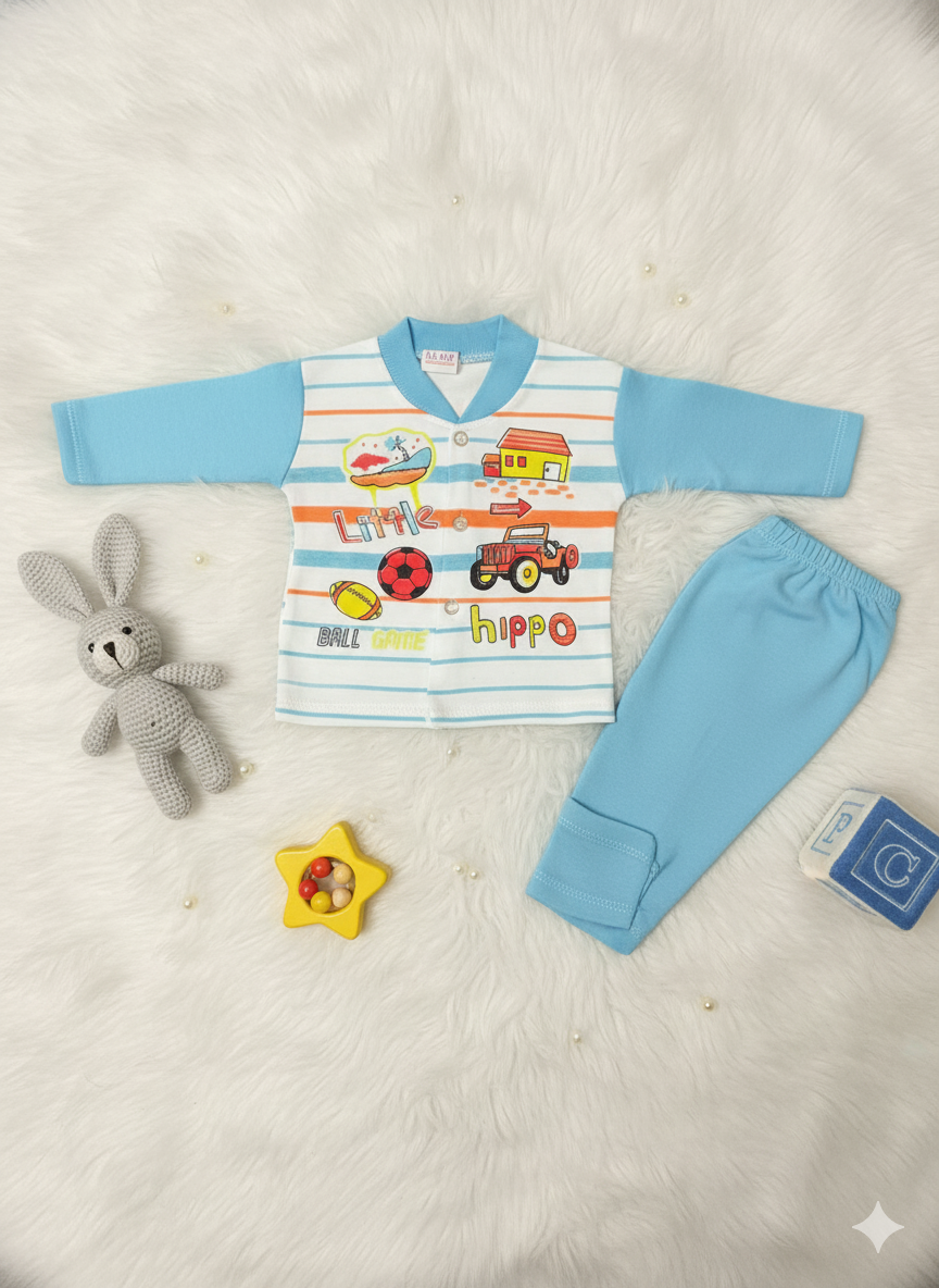 “Little Hippo Newborn Suit – Size 1 & 2”