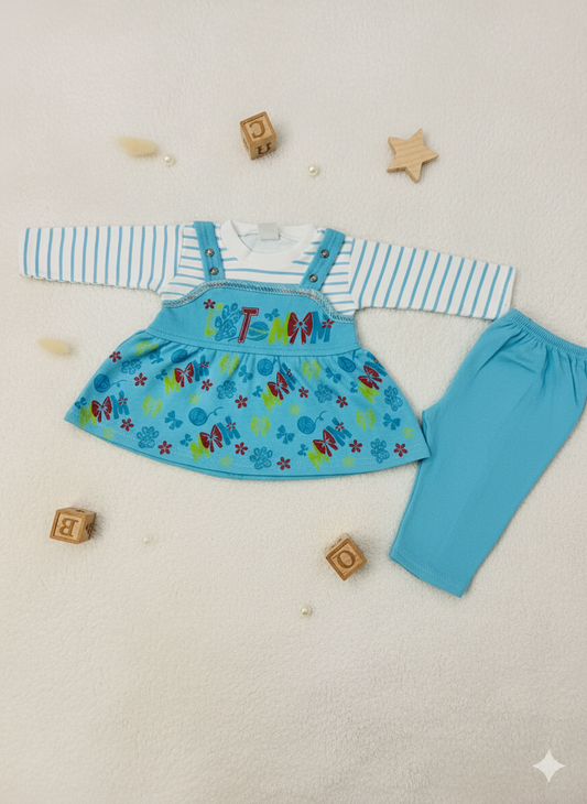 Aqua Blossom Baby Girl Outfit